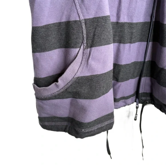 Calvin Klein Performance Quick Dry Striped Purple and Dark Grey Zip Hoodie XL - Picture 4 of 12